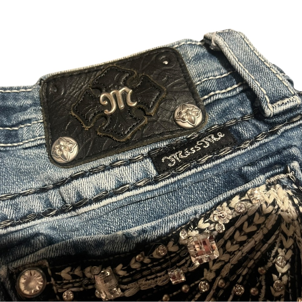 Miss Me Distressed Blue Boot Cut Jeans - Picture 5 of 7